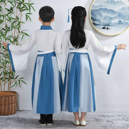 Traditional Chinese Conjoined Hanfu for Boys and Girls Elegant Festival Outfit