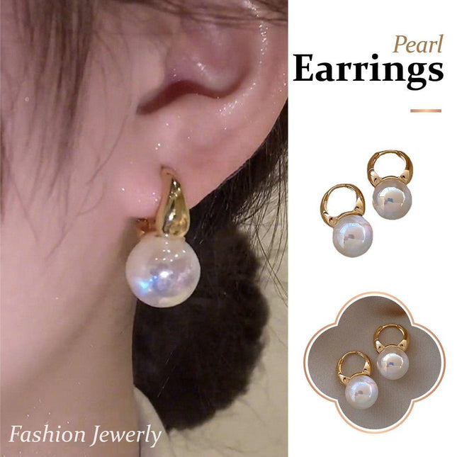 French Temperament Pearl Earrings Elegant Fashion Jewelry for Girls and Women
