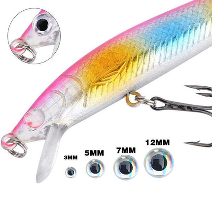 100PCS Fish Eyes 3D Holographic Lure Eyes Fly Tying Jigs Crafts Dolls - Aimall