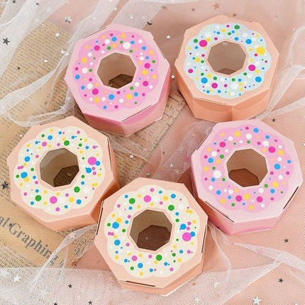 100pcs Wedding Candy Boxes Gift Packaging Doughnut Biscuit Box Paper Party Favor