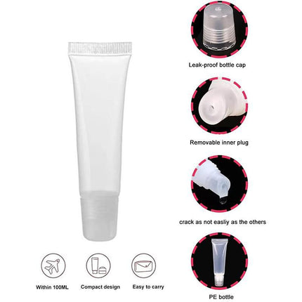 20PCS 8ml Empty Lipstick Lip Balm Tube Clear Lip Gloss Container Squeeze Bottles - Aimall