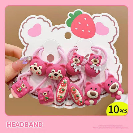 Cute hair bands with cartoon bear and strawberries design