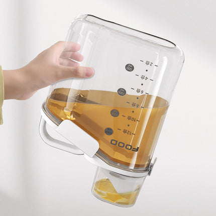 2Sizes Portable Transparent Grain Storage Jar Cat Food Rice Snack Tea Container