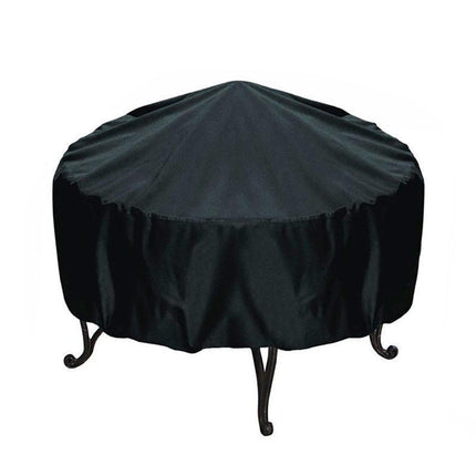210D Outdoor Round Fire Pit Cover Garden BBQ Grill Bucket Pritector Waterproof - Aimall