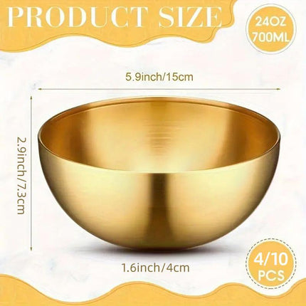 4/10pcs Salad Bowl Mixed Rice Bowl Set for Serving Soup and Salad Kitchenware