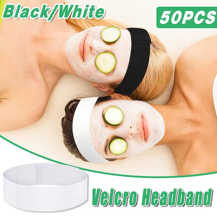 50pcs Disposable Velcro Hair Ties Elastic Nonwoven Hair Ties for Beauty Salon
