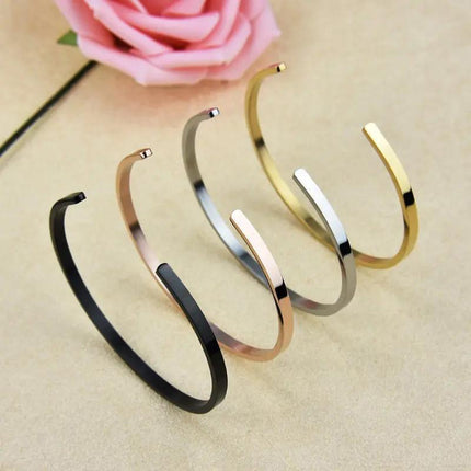 6MM Cuff Bracelet Stainless Steel Twisted Open Bangle Bracelet Men Women Jewlery - Aimall