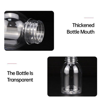 20pcs 250ml Reusable Plastic Juice Bottles 38mm Caliber Clear Beverage Container