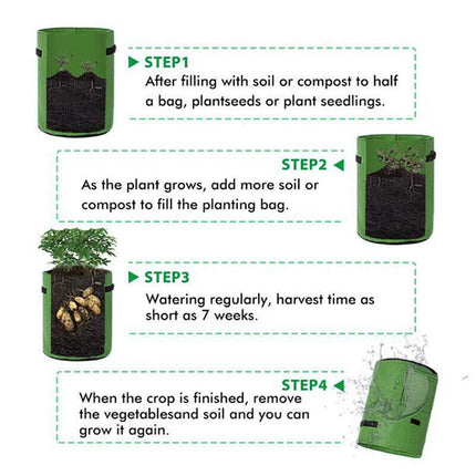 10 Gallon Potato Grow Planter Container Bag Pouch Root Plant Growing Pot Side Window - Aimall