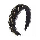 Women Hairband Twist Organza Knot Cross Tie Wide Headwear Hair Band Hoop Shiny - Aimall