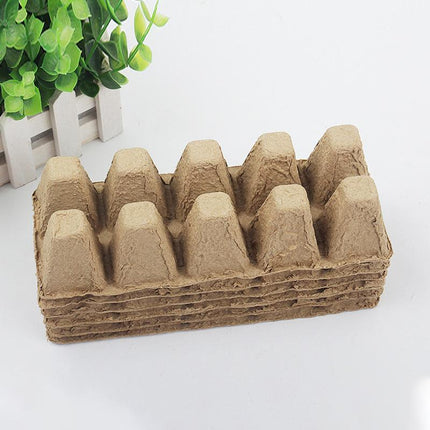 250x 10Grids Nursery Pots Biodegradable Paper Pulp Cup Garden Plant Nursery Tray - Aimall