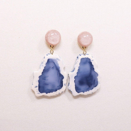 Vintage Art Resin Stud Earrings Colourful Fashion Pink blue Earrings Jewelry Gift
