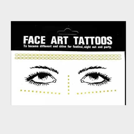 8Style Women Girl Face Gold Shine Body Temporary Tattoo Freckle Art Tattoo Paper - Aimall