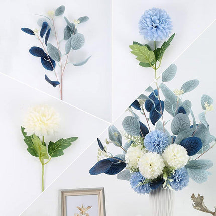 High-End Artificial Eucalyptus Leaves Ball Chrysanthemum Bouquet Home Decor