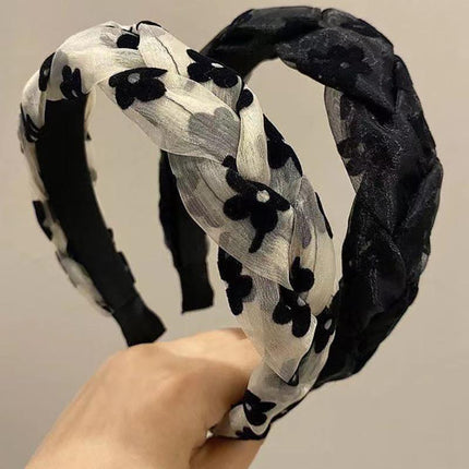 Non-slip braid Hair Accessories Hair Hoop Bands Women Girl Flower Headband Party - Aimall