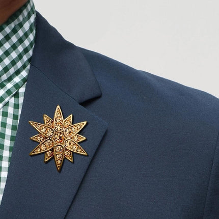 Brooch Six Pointed Star Collar Button Badge Fashion Corsage Pin Accessories