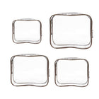4pcs Durable PVC Cosmetic Bags Easy to Clean Multiple Sizes and Colours 9 Shades