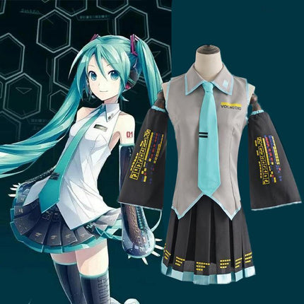 Anime Hatsune Miku Vocaloid Hatsune Cosplay Costume Uniform Dress Party Outfits AU