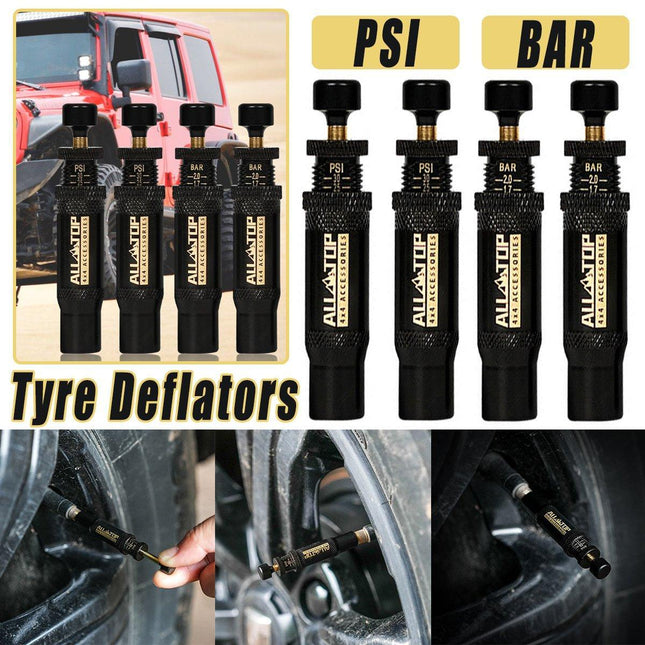 4PCS Tyre Deflators Air Quick Deflator 10-30 PSI Tire Valve Core Tool Portable