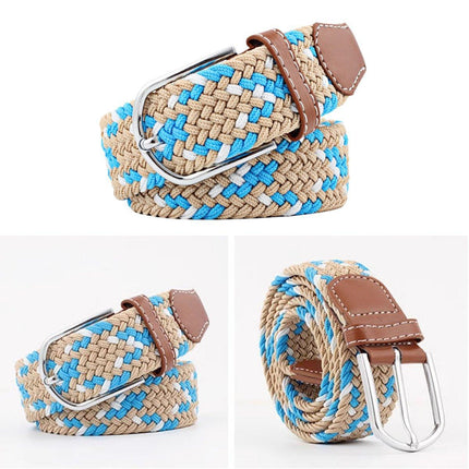 Unisex Braided Belt Casual Canvas Belt Adjustable Stretch Belt for Men Women