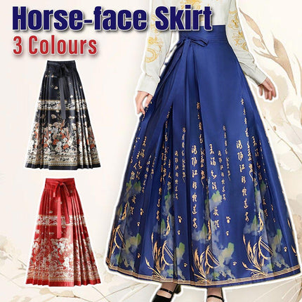 Chinese Horse Face Skirt Womens Long Hanfu Traditional Half Body Skirt
