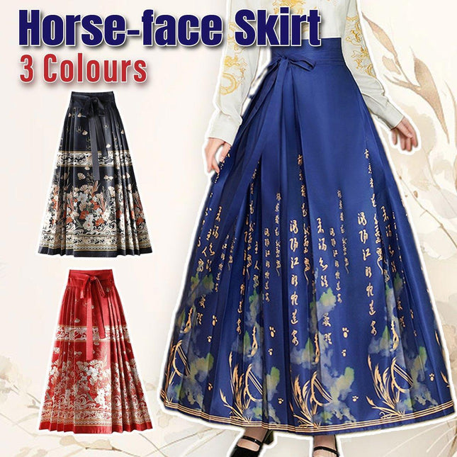 Chinese Horse Face Skirt Womens Long Hanfu Traditional Half Body Skirt