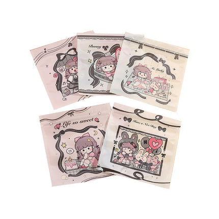 100pcs Cartoon Ziplock Bags For Snacks Candy Cookies Food Safe Plastic Bags