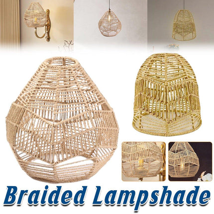 Chinese Style Imitation Rattan Lampshade DIY Weaving Lamp for Home Decor