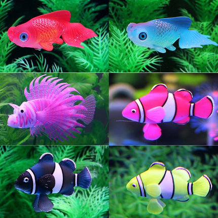 2PCS Artificial Betta Fish Aquarium Decorations Silicone Floating Moving Fish