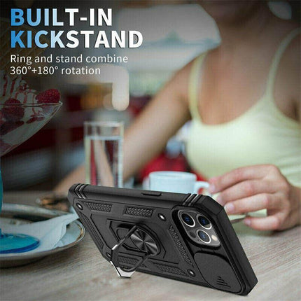Black Shockproof Ring Case For iPhone 13 Pro Max 12 Pro Max Mini 11 Pro Max - Aimall