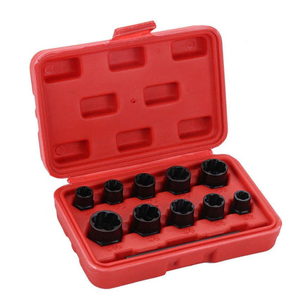 11PCS Locking Wheel Nut Remover Grip N Twist Sockets Damaged Rounded Bolts Tool - Aimall
