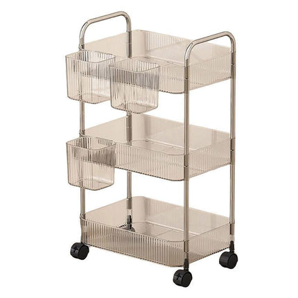 Multi-layer Acrylic Bathroom Kitchen Storage Rack Mobile Snack Organizer