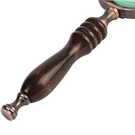 1PCS Vintage Ebony Handle Handheld Metal Magnifier Classical Nostalgic Gift Box