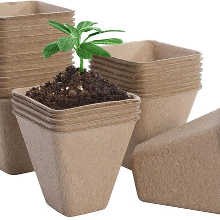 100X Biodegradable Paper Seedling Pots Square Planting Cups Pot