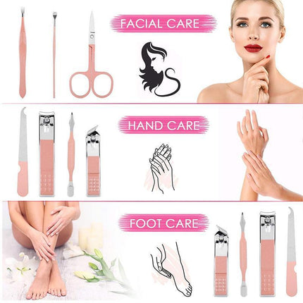 7PCS Manicure Pedicure Set Stainless Nail Clippers Kit Cuticle Grooming Case AU - Aimall
