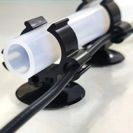 10X Double Clip Suction Cup Holder for Aquarium Tube and Rod Mounting Support