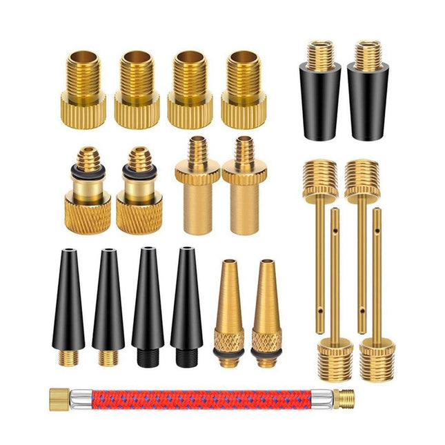 21pcs Bicycle Valve Adapter Set Universal Bike Tire Valve Converter Group Kit