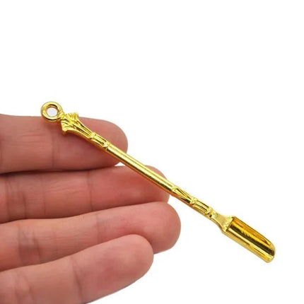2PCS Gold Snuff Spoon Micro Spoon Spatula Spoon Stainless Steel Scoop - Aimall