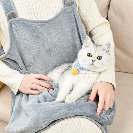 Non-stick Hair Cat Apron Kangaroo Style Pet Grooming Bib No-Hole Design