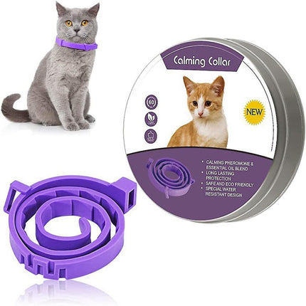 3/6PCS 62cm Pet Calming Collar Adjustable Anti-anxiety for Cats Dogs Stress Reduction - Aimall