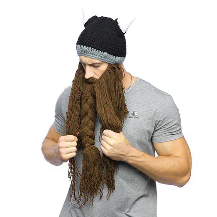 Funny Beard Party Hat Costume Accessory Warm Winter Beanie Unisex Gift Ideas