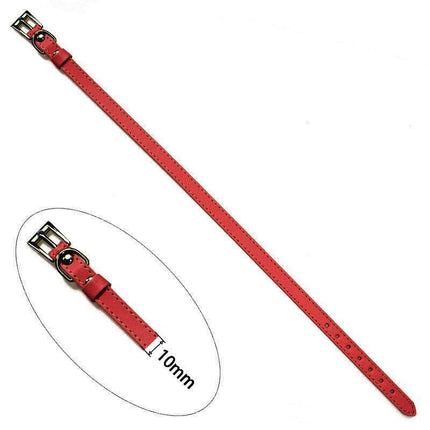 Dog Collar Pet Puppy Adjustable Neck Strap PU Leather pink blue red black purple XS - Aimall