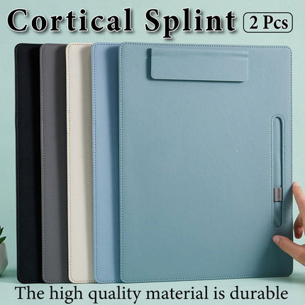 2pcs Leather Clipboard Conference File Holder Hotel Menu Pad Durable Board Clip