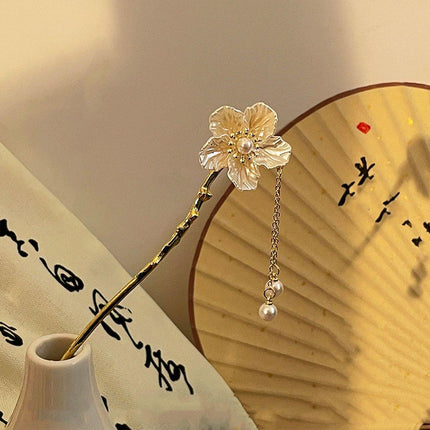 Shell Flower Fringe Hairpin Vintage Chinese Style Accessories Women Bridal