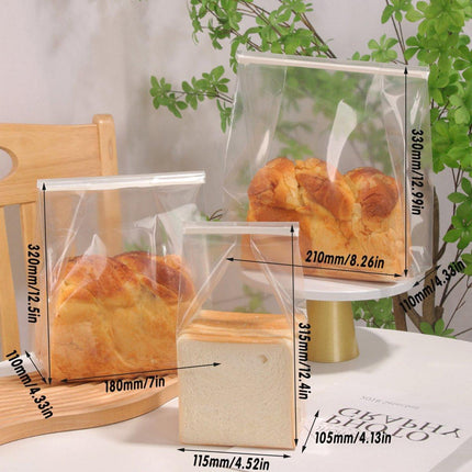 50pcs Resealable Clear Bread Toast Bags Food Storage Airtight Packaging