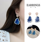 Irregular Haze Blue Earrings For Women Vintage Style Elegant Fashion Jewelry