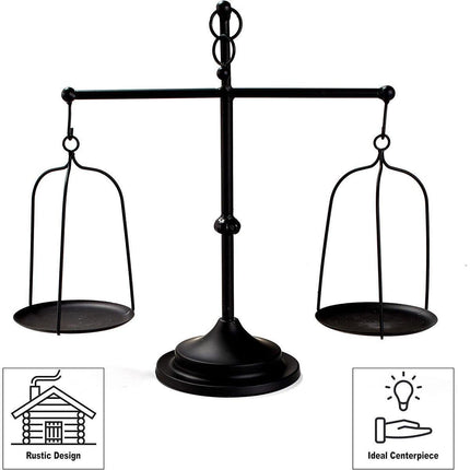 Black iron balance Scale candlestick decorative candle wedding Home Decor Gifts
