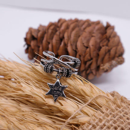 Simple Adjustable Star Opening Ring Couple Jewelry Niche Design Unisex Ring