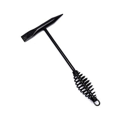 Welding Chipping Hammer Spring Handle Hold Heart Cleaning Harden DIY Metal Black