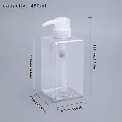 2PCS Square Bottle Travel Cosmetic Hand Soap Shampoo Lotion Dispenser Refillable